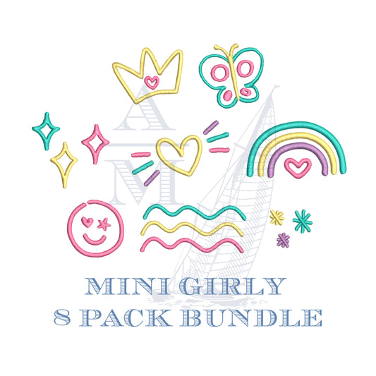 Trendy Embroidery Design Bundle, Mini Heart, Rainbow, Stars and More Embroidery Design Jumbo Bundle Pack, 8 Styles, 0.5-2 inches
