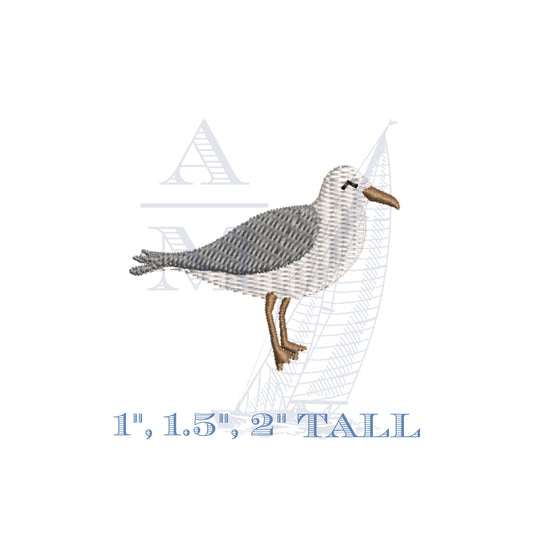 Seagull Embroidery Design, Mini Beach Nautical Design, 1, 1.5 and 2 Tall