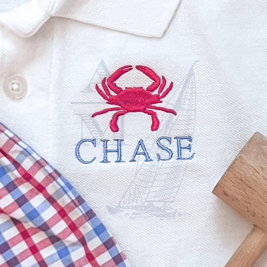 Mini Blue Crab Embroidery Design, Summer Design for Boys or Girls, 1", 1.5", 2"