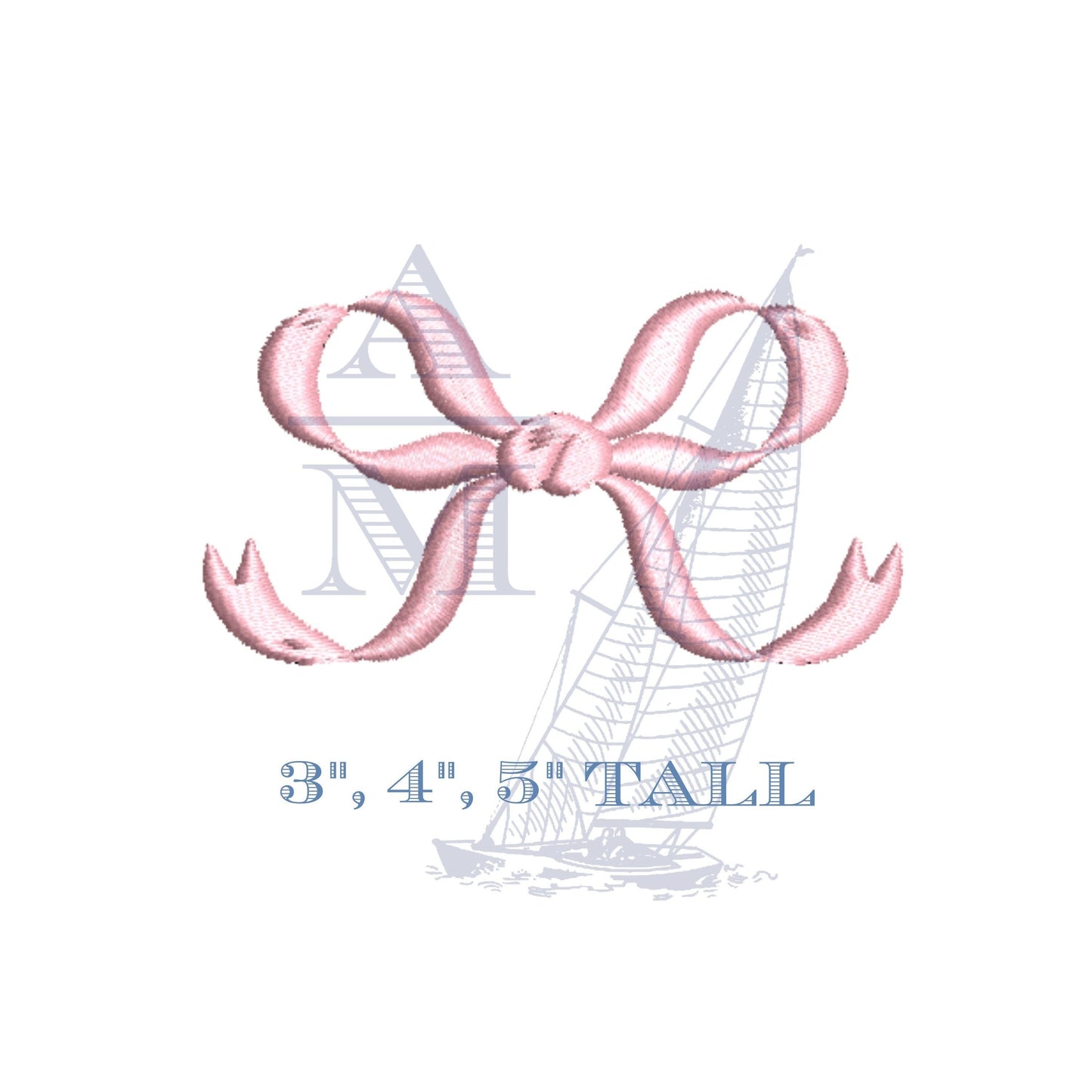 Bow Embroidery Design, 3", 4", 5" Satin Finish, Machine Design File