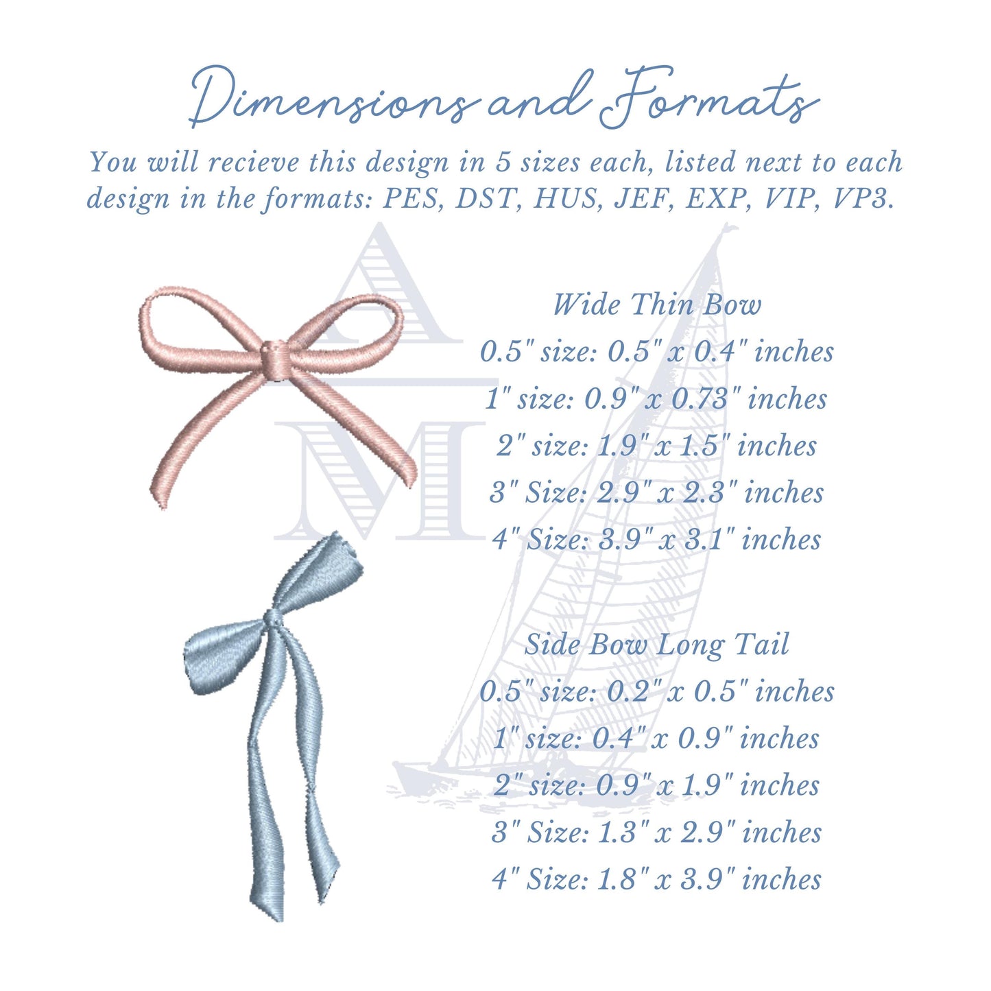 SET OF 10 Bow Embroidery Designs, Buy More Save More, Get All 3 Bundle Packs, 0.5" to 4", Digital Design Files for Machine Embroidery