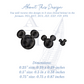 Tiny Mickey Head Embroidery Design, Satin Finish, 3 Sizes