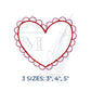 Valentine's Day Heart Embroidery Design, Scalloped Heart Quick Outline Bean Stitch, 3, 4, 5"