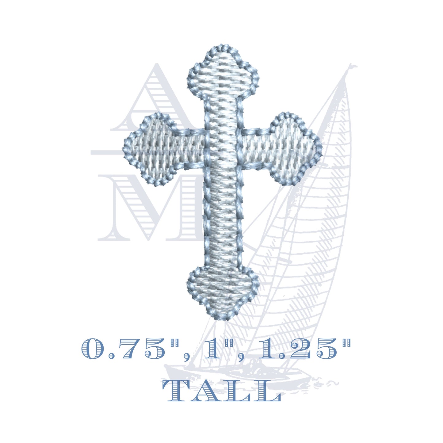 Mini Cross Embroidery Design with Bean Stitch Outline, Two Tone Design