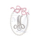 String of Pearls Bow Monogram Frame Embroidery Design, 2", 3", 4", 5" Tall