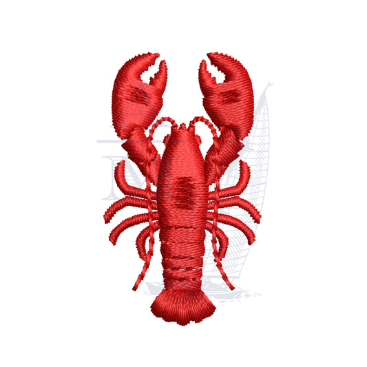 Mini Lobster Satin Finish Embroidery Design, 1", 2", 3" tall