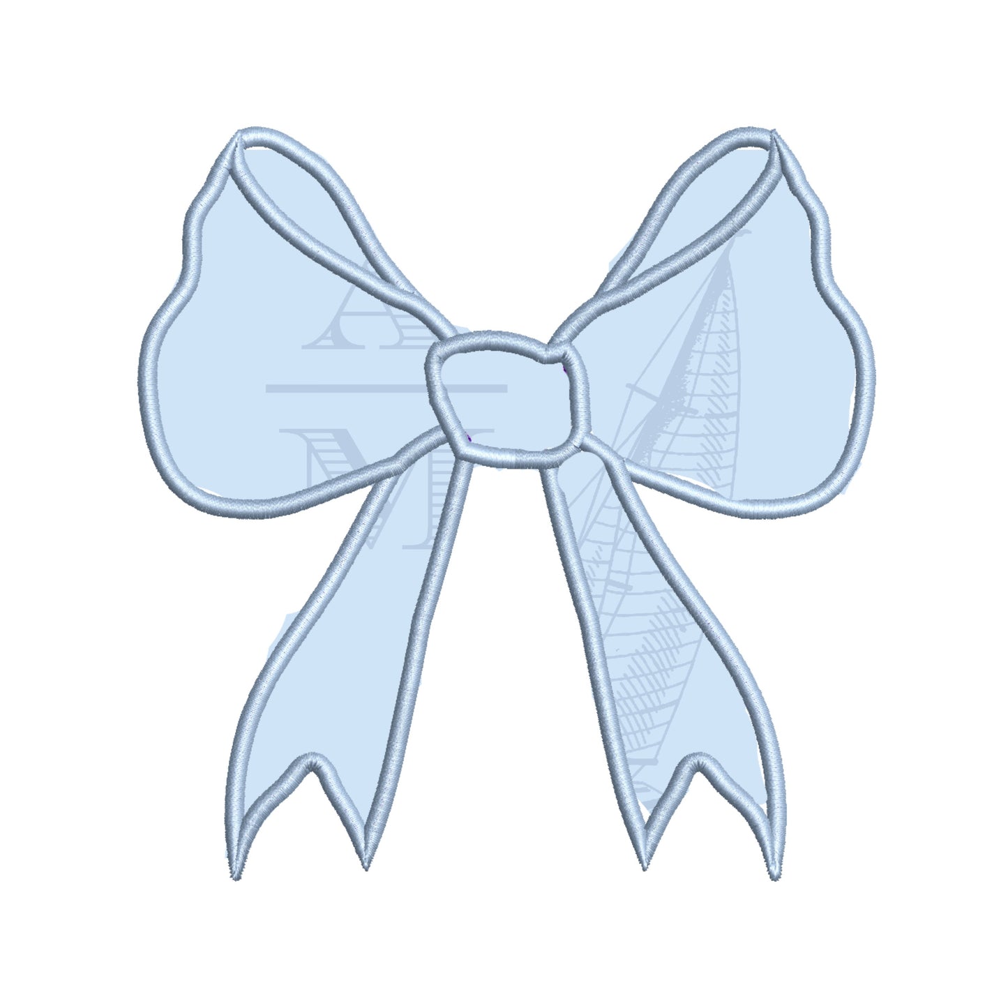 Big Southern Boutique Bow Applique Embroidery Design, 5 Sizes