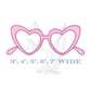 Heart Sunglasses Valentine's Day Applique Embroidery Design, 5 Sizes