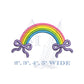 Rainbow and Bows Embroidery Design 2, 3, 4" & 5" Wide