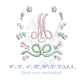 Grandmillennial Floral Frame with Bow, Machine Embroidery Design for Monograms and Embroidery Fonts, 2"-7" Tall