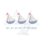 Sailboat Trio Sketch Fill Quick Stitch Embroidery Design, 3-7" Wide