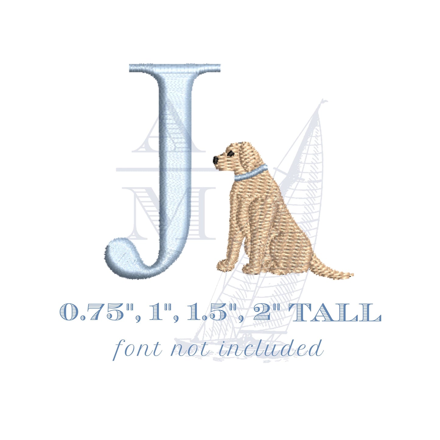 Mini Dog Embroidery Design for Machine Embroidery, Lab Puppy, 4 Sizes