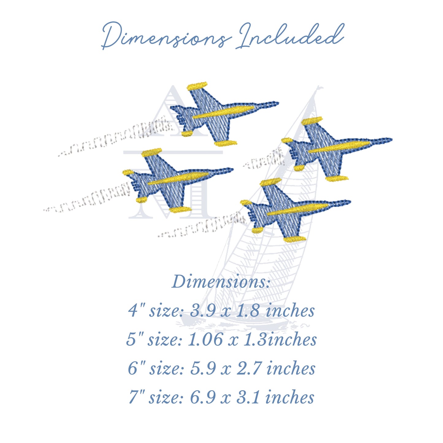 Blue Angels Airplane Jet Embroidery Design, Summer Embroidery Plane, Sketch Fill, 4 Sizes