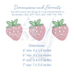 Strawberry Trio summer embroidery design, 5 sizes