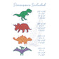 Mini Dinosaur Embroidery Design Set, Set of 4, Stegosaurus, Pterodactyl, Triceratops, Tyrannosaurus Rex, 4 Sizes Each