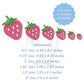 Mini Strawberry Summer Embroidery Design, use with or without seeds, 6 Sizes