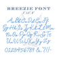 Breezie Embroidery Font for Machine Embroidery, including BX, Cursive Script Handwritten Style with Satin Finish, 3 Sizes, 1", 1.5", 2"