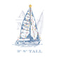 Christmas Sailboat with Christmas Lights Nautical Embroidery Design, Parade of Lights Boat Parade, 5 sizes, quick stitch