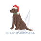 Christmas Dog with Santa Hat Embroidery Design for Machine Embroidery with Santa Hat, Lab Puppy Design File, 4 Sizes