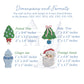 Mini Christmas Embroidery Design Set of 8 Motifs, 3 sizes each