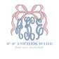 Bow Monogram Frame Embroidery Design Includes BX, Machine Embroidery File with Satin Finish, 5 sizes