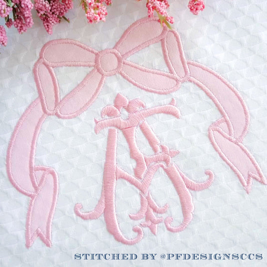 Bow Applique Embroidery Design, Satin Finish, 3" 4" 5" 6" 7" Wide,  Machine Embroidery Digital File