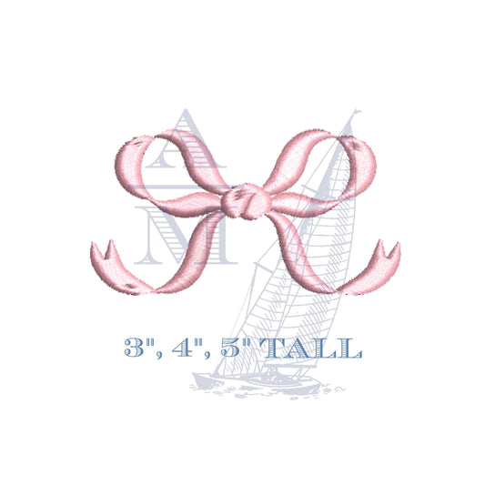 Bow Embroidery Design, 3", 4", 5" Satin Finish, Machine Design File