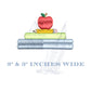 Back to School Mini Embroidery Design, Stack of Books, Apple and Pencil, 2" and 3" wide