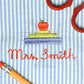 Back to School Mini Embroidery Design, Stack of Books, Apple and Pencil, 2" and 3" wide
