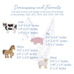 Mini Farm Animals Embroidery Design Set of 4 Motifs - Cow Pig Sheep Horse - Digital Files in 3 Sizes Each for Fun Fall Projects