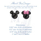 Mouse Ears Embroidery Designs, Mickey and Minnie, Add to Monogram or Name, Add on Design, 4 Sizes