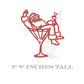 Retro Santa with Martini Glass Embroidery Design, Great for Cocktail Napkins, 4 Sizes