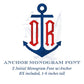 Anchor Monogram Font, Nautical 2 Initials,  BX Included,  Machine Embroidery Digital File, 6 Sizes