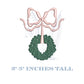 Christmas Wreath with Bow Embroidery Design, Grandmillennial Holiday Chinoiserie, 4 Sizes,  Machine Embroidery Digital File