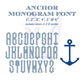 Anchor Monogram Font, Nautical 2 Initials,  BX Included,  Machine Embroidery Digital File, 6 Sizes