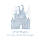 Princess Castle Embroidery Design, Quick stitch sketch fill, vintage style embroidery machine file, 8 sizes