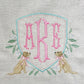 Girl Dog Embroidery Crest Monogram Frame Design for Machine Embroidery, 5 Sizes, Digital Design File