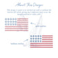 Scalloped American Flag Stars and Stripes Embroidery Design, Sketch Fill, Patriotic Machine Embroidery, 5 Sizes