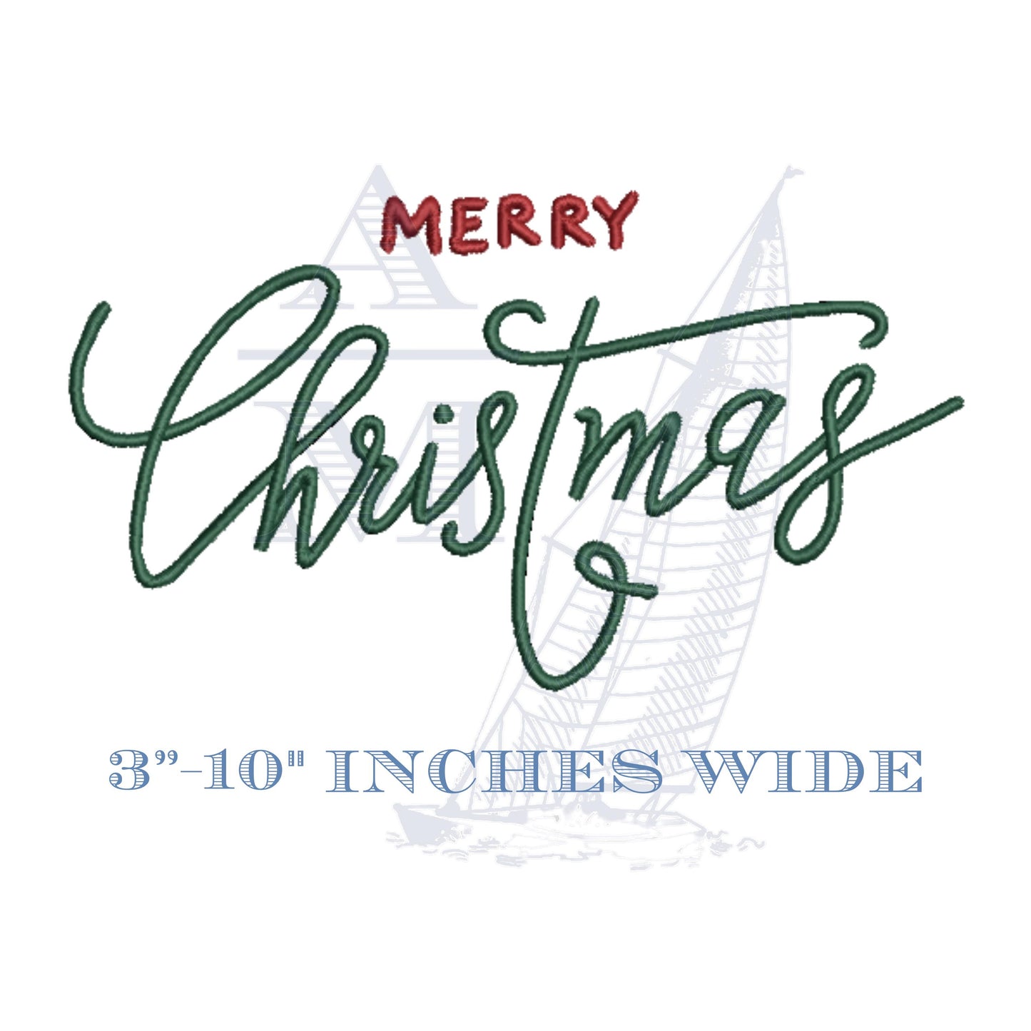Merry Christmas Embroidery Design, 8 Sizes, Great for Sweatshirts, Digital Download for the Holidays, Words