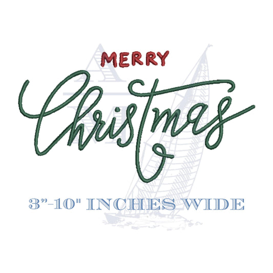 Merry Christmas Embroidery Design, 8 Sizes, Great for Sweatshirts, Digital Download for the Holidays, Words