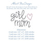 Chenille Yarn Girl Mom Heart Applique Embroidery Design, Mama Digital File, 7 Sizes for Sweatshirts, Hats, Bags, Crafts, Trendy