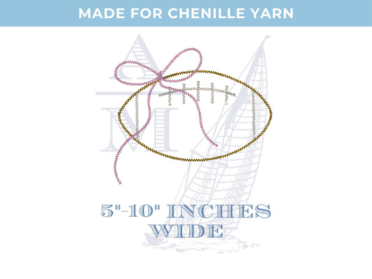 Chenille Yarn Football Bow Applique Embroidery Design, Digital File, 6 Sizes for Sweatshirts, Hats, Bags, Crafts, Trendy Decorative Football